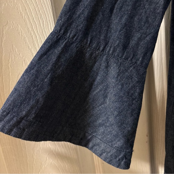 Draper James Dark Blue Denim Chambray 3/4 Bell Sleeves Shift Dress Size 8 NWT - Picture 6 of 10
